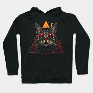 Cat In Round Glasses Hoodie